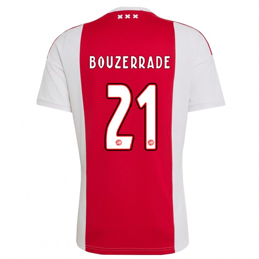 Danxen Barn Zaina Bouzerrade #21 Röd Vit Gul Hemmatröja Matchtröjor 2026/27 Tröjor T-Tröja