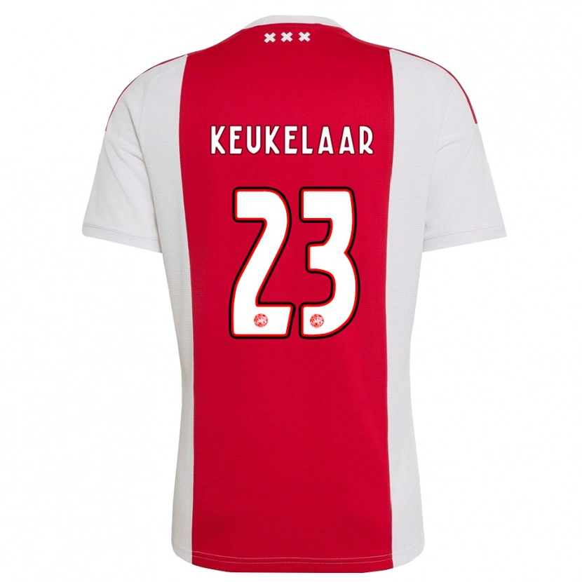 Danxen Barn Lotte Keukelaar #23 Röd Vit Gul Hemmatröja Matchtröjor 2026/27 Tröjor T-Tröja
