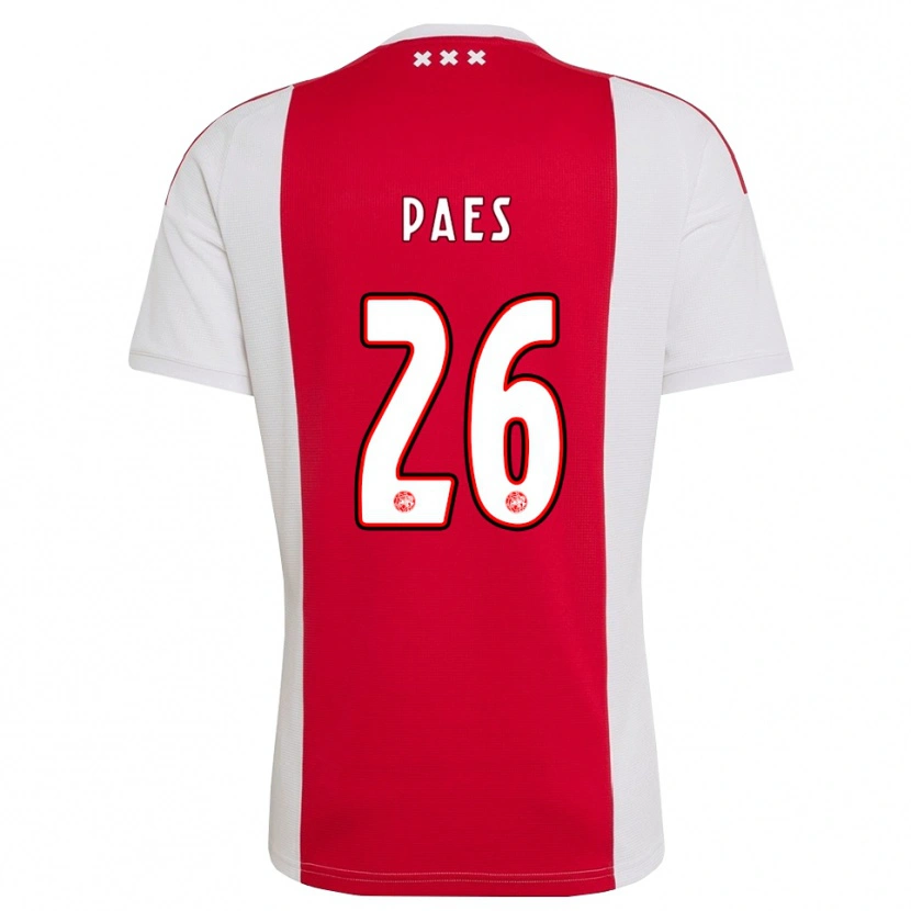 Danxen Barn Maarten Paes #26 Röd Vit Gul Hemmatröja Matchtröjor 2026/27 Tröjor T-Tröja