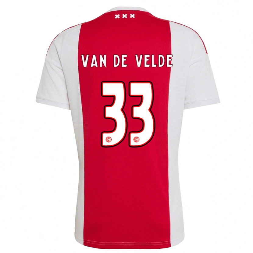 Danxen Barn Jonna Van De Velde #33 Röd Vit Gul Hemmatröja Matchtröjor 2026/27 Tröjor T-Tröja