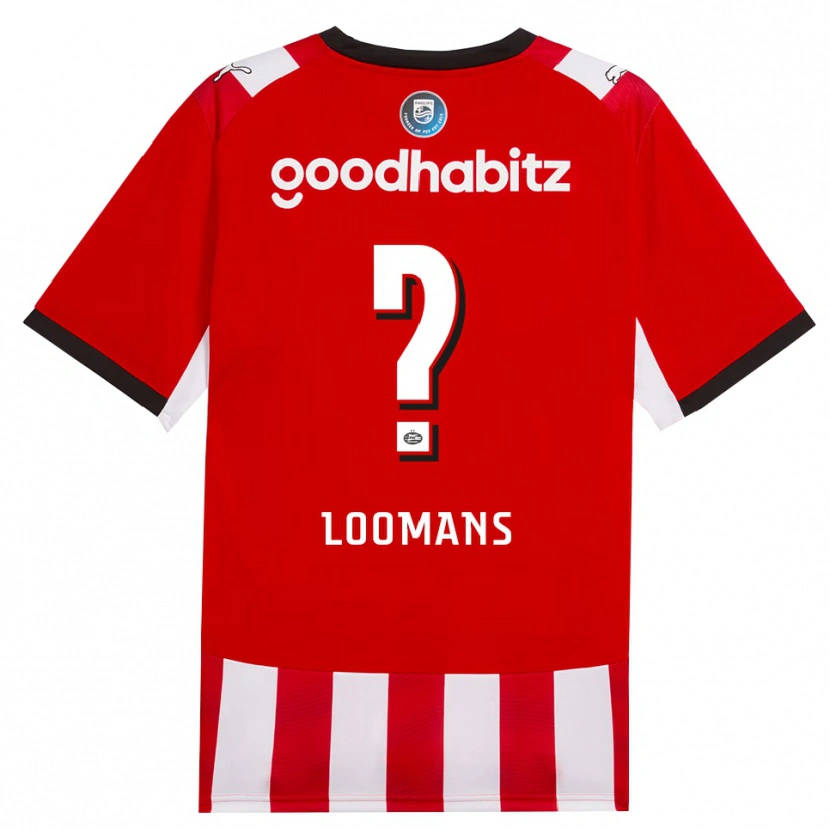 Danxen Barn Willem Loomans #0 Röd Vit Svart Hemmatröja Matchtröjor 2026/27 Tröjor T-Tröja