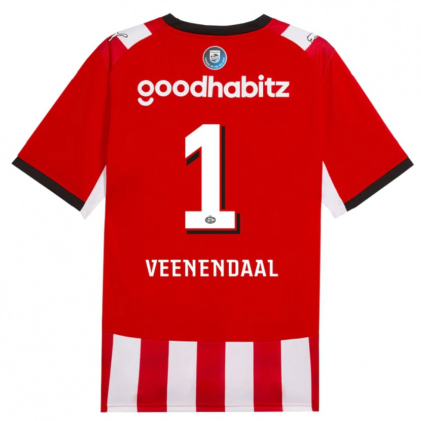 Danxen Barn Sari Van Veenendaal #1 Röd Vit Svart Hemmatröja Matchtröjor 2026/27 Tröjor T-Tröja