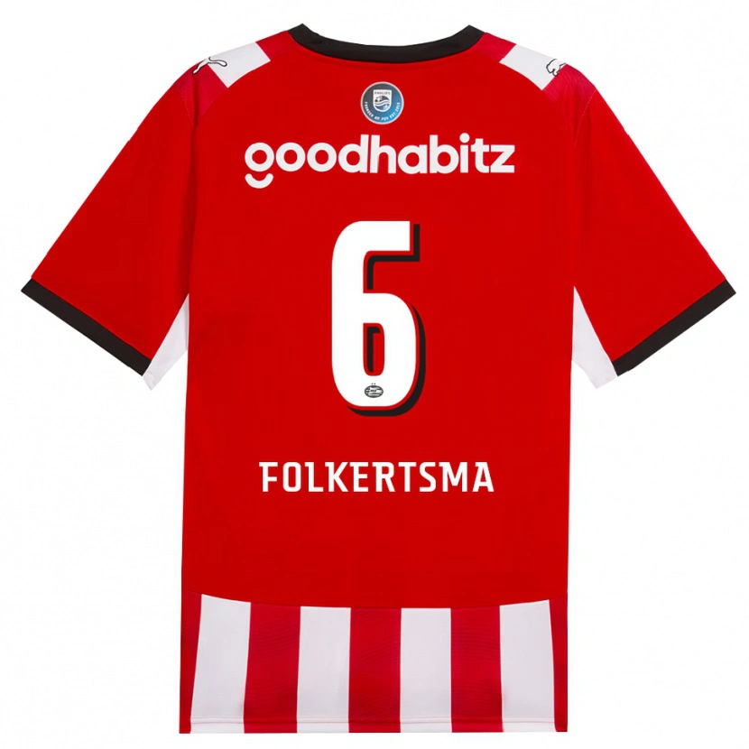 Danxen Barn Sisca Folkertsma #6 Röd Vit Svart Hemmatröja Matchtröjor 2026/27 Tröjor T-Tröja