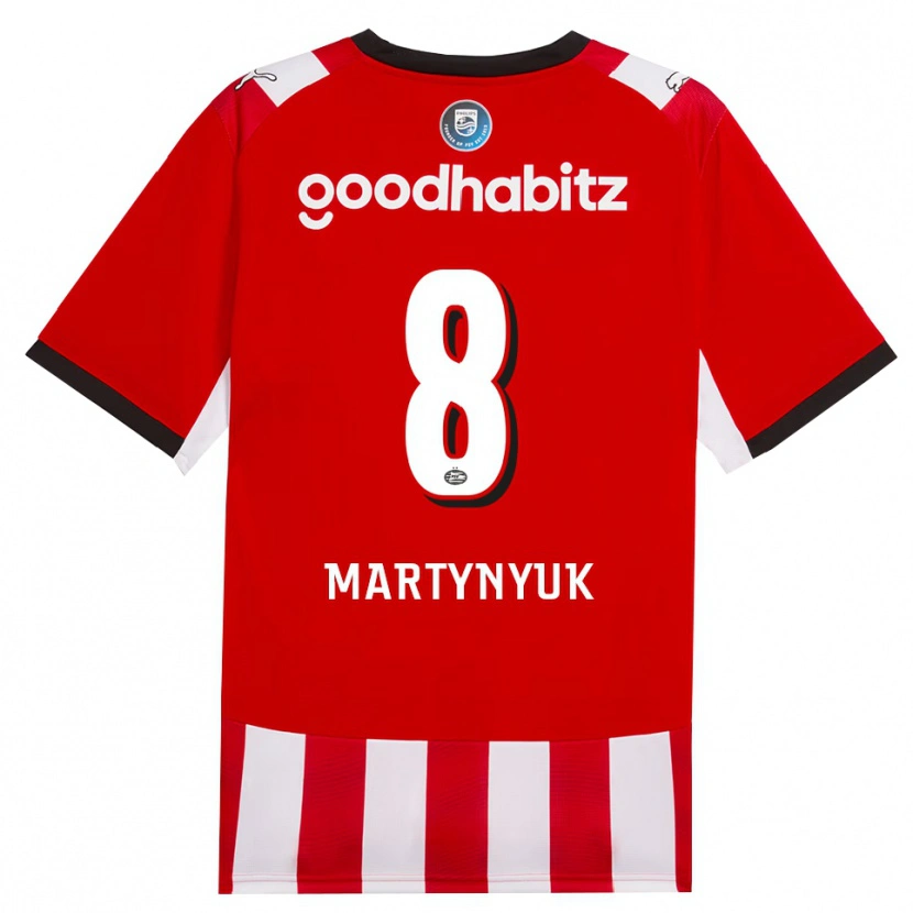 Danxen Barn Anton Martynyuk #8 Röd Vit Svart Hemmatröja Matchtröjor 2026/27 Tröjor T-Tröja