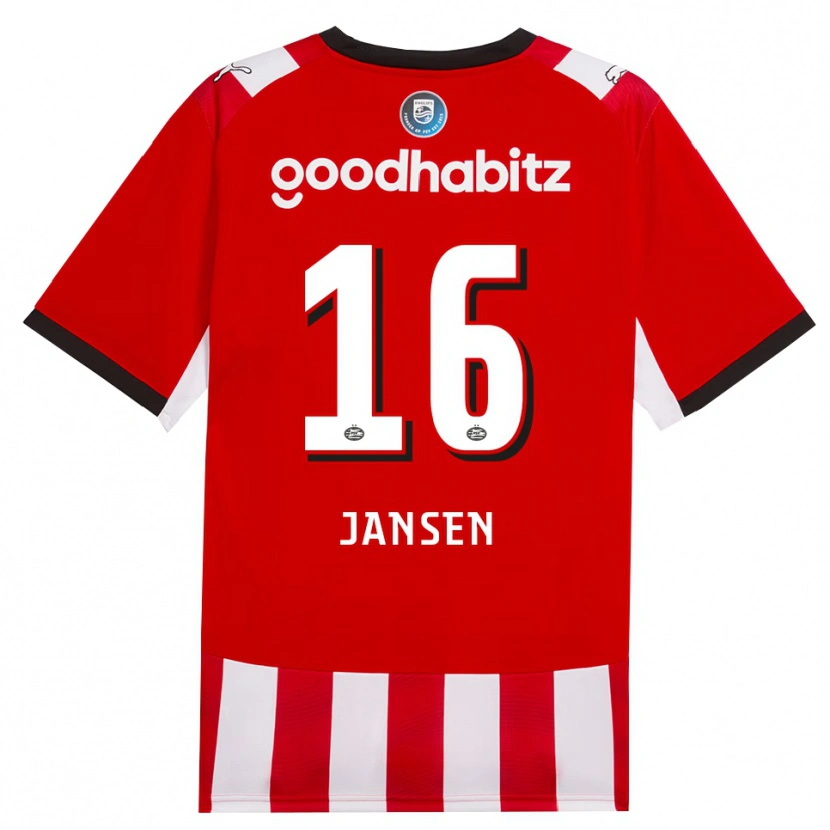 Danxen Barn Sem Jansen #16 Röd Vit Svart Hemmatröja Matchtröjor 2026/27 Tröjor T-Tröja