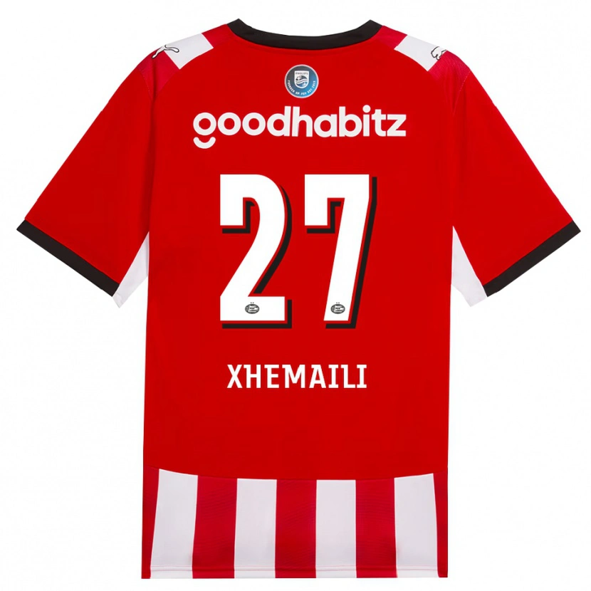 Danxen Barn Riola Xhemaili #27 Röd Vit Svart Hemmatröja Matchtröjor 2026/27 Tröjor T-Tröja