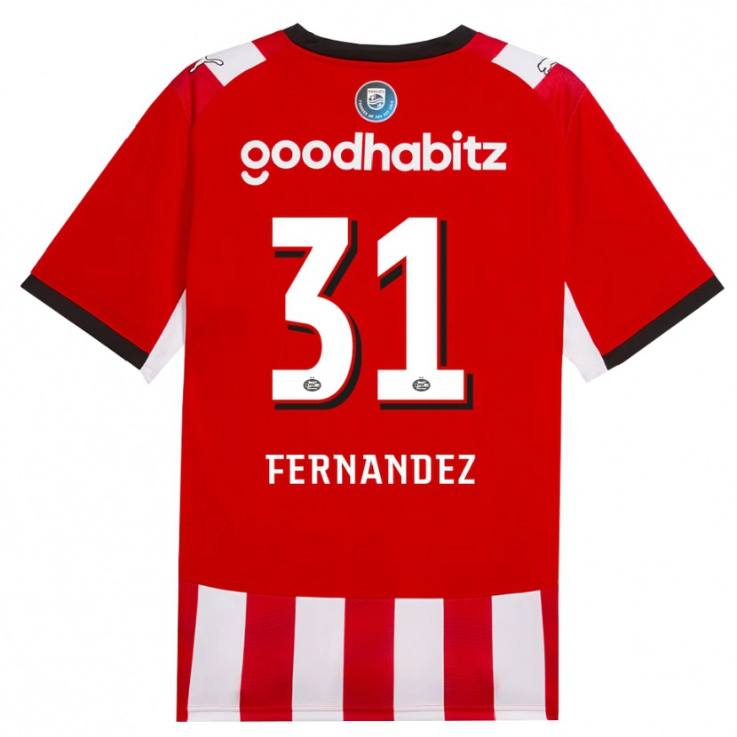 Danxen Barn Noah Fernandez #31 Röd Vit Svart Hemmatröja Matchtröjor 2026/27 Tröjor T-Tröja