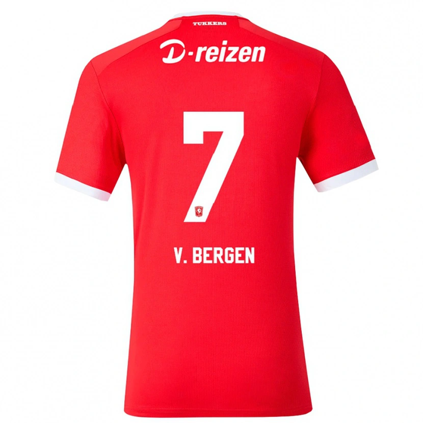 Danxen Barn Mitchell Van Bergen #7 Röd Vit Hemmatröja Matchtröjor 2026/27 Tröjor T-Tröja