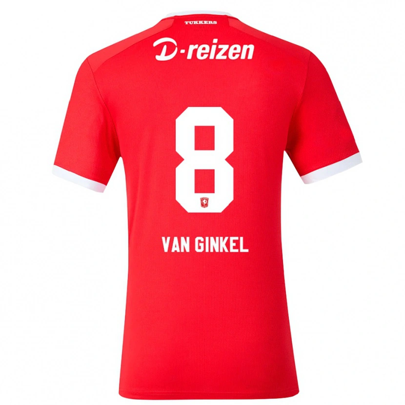Danxen Barn Danique Van Ginkel #8 Röd Vit Hemmatröja Matchtröjor 2026/27 Tröjor T-Tröja