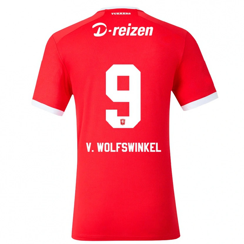 Danxen Barn Ricky Van Wolfswinkel #9 Röd Vit Hemmatröja Matchtröjor 2026/27 Tröjor T-Tröja