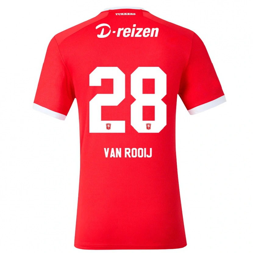 Danxen Barn Bart Van Rooij #28 Röd Vit Hemmatröja Matchtröjor 2026/27 Tröjor T-Tröja