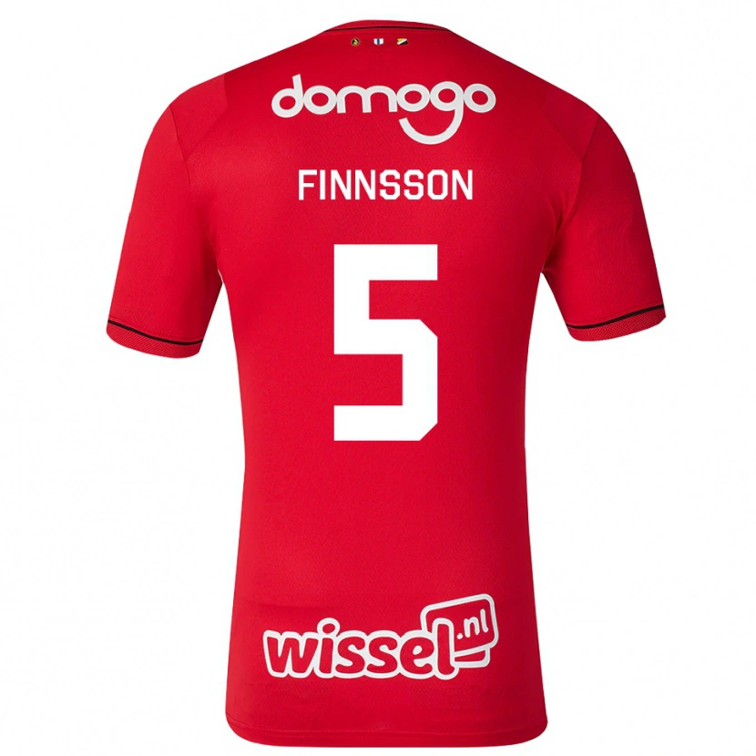 Danxen Barn Kolbeinn Finnsson #5 Röd Vit Svart Hemmatröja Matchtröjor 2026/27 Tröjor T-Tröja
