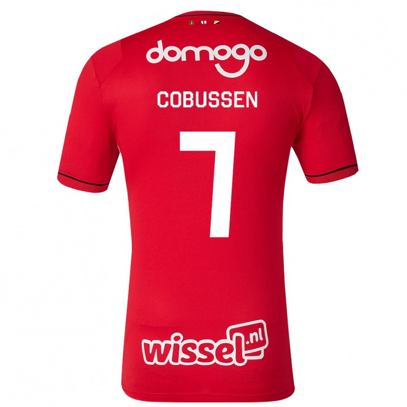 Danxen Barn Sophie Cobussen #7 Röd Vit Svart Hemmatröja Matchtröjor 2026/27 Tröjor T-Tröja