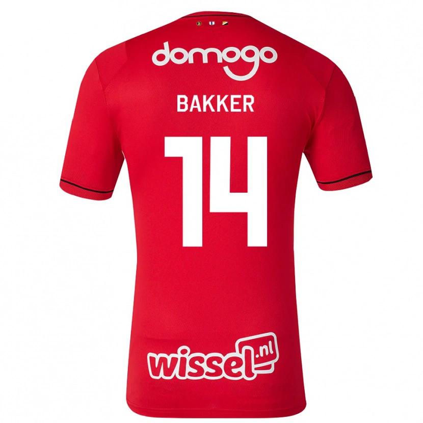 Danxen Barn Eshly Bakker #14 Röd Vit Svart Hemmatröja Matchtröjor 2026/27 Tröjor T-Tröja