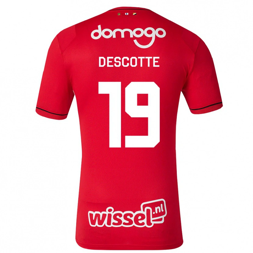 Danxen Barn Anthony Descotte #19 Röd Vit Svart Hemmatröja Matchtröjor 2026/27 Tröjor T-Tröja