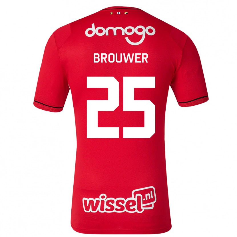 Danxen Barn Michael Brouwer #25 Röd Vit Svart Hemmatröja Matchtröjor 2026/27 Tröjor T-Tröja