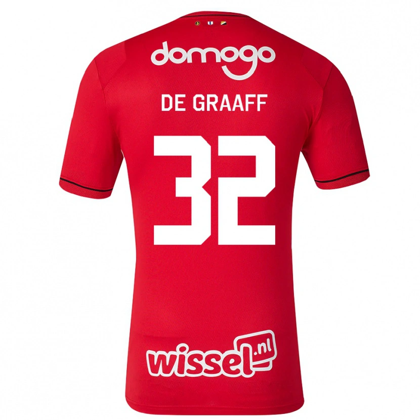 Danxen Barn Tom De Graaff #32 Röd Vit Svart Hemmatröja Matchtröjor 2026/27 Tröjor T-Tröja