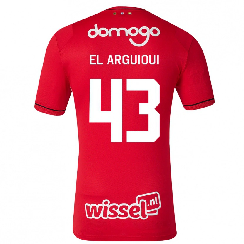 Danxen Barn Rafik El Arguioui #43 Röd Vit Svart Hemmatröja Matchtröjor 2026/27 Tröjor T-Tröja