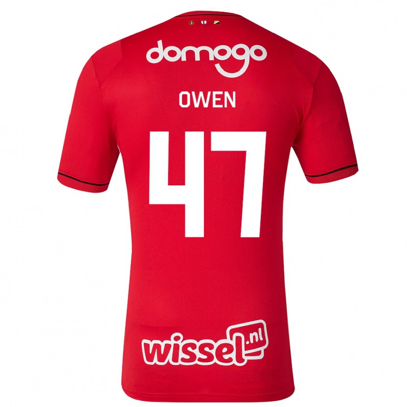 Danxen Barn Emmanuel Chigozie Owen #47 Röd Vit Svart Hemmatröja Matchtröjor 2026/27 Tröjor T-Tröja