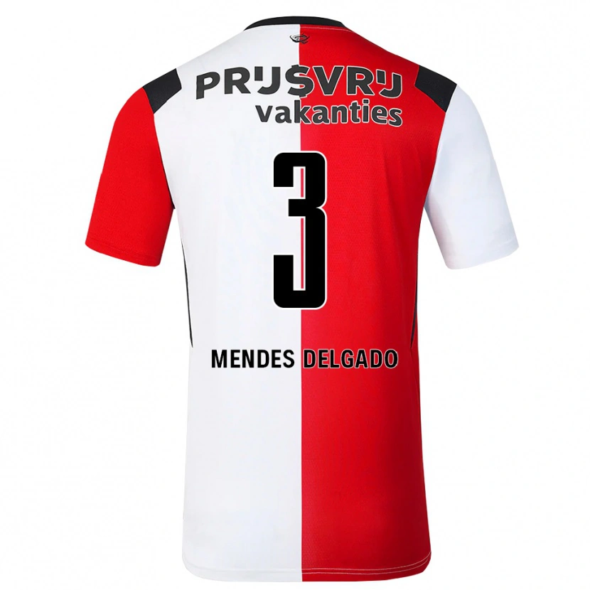 Danxen Barn Nestly Mendes Delgado #3 Röd Vit Svart Hemmatröja Matchtröjor 2026/27 Tröjor T-Tröja