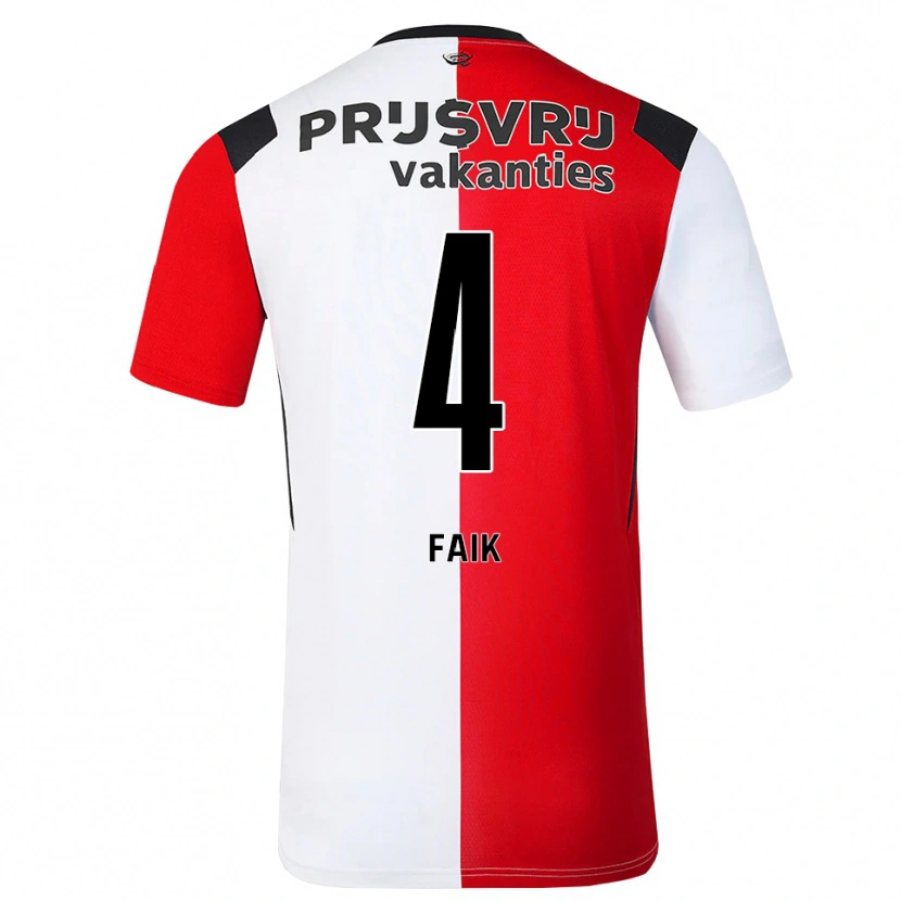 Danxen Barn Ibrahim Faik #4 Röd Vit Svart Hemmatröja Matchtröjor 2026/27 Tröjor T-Tröja