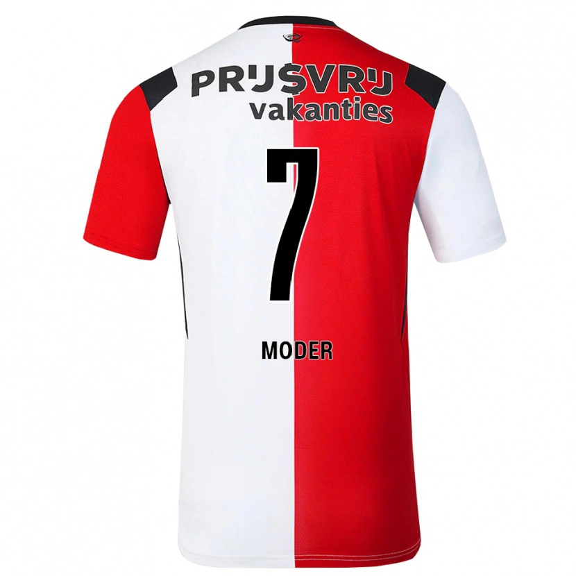 Danxen Barn Jakub Moder #7 Röd Vit Svart Hemmatröja Matchtröjor 2026/27 Tröjor T-Tröja