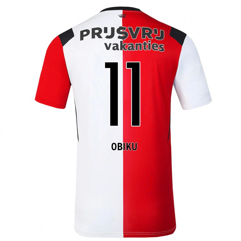 Danxen Barn Junior Obiku #11 Röd Vit Svart Hemmatröja Matchtröjor 2026/27 Tröjor T-Tröja