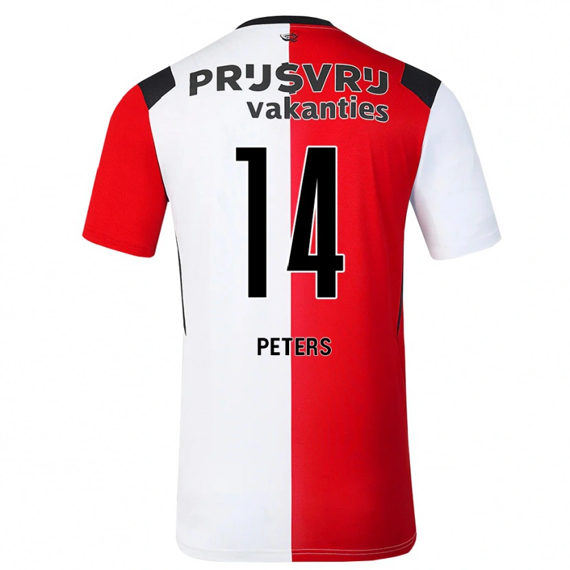 Danxen Barn Emeka Peters #14 Röd Vit Svart Hemmatröja Matchtröjor 2026/27 Tröjor T-Tröja