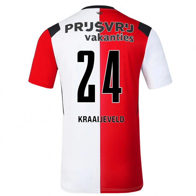 Danxen Barn Thijs Kraaijeveld #24 Röd Vit Svart Hemmatröja Matchtröjor 2026/27 Tröjor T-Tröja