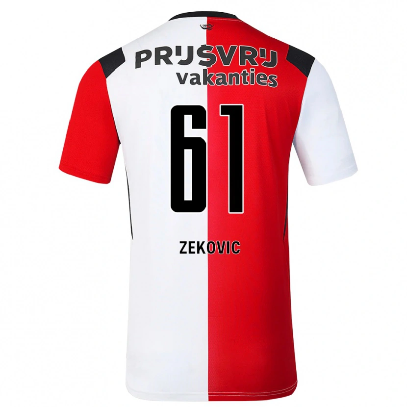 Danxen Barn Aleks Zekovic #61 Röd Vit Svart Hemmatröja Matchtröjor 2026/27 Tröjor T-Tröja