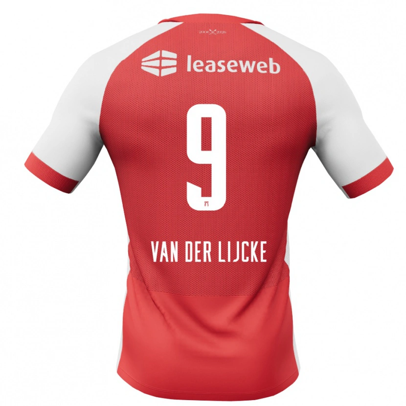 Danxen Barn Donny Van Der Lijcke #9 Röd Vit Svart Hemmatröja Matchtröjor 2026/27 Tröjor T-Tröja