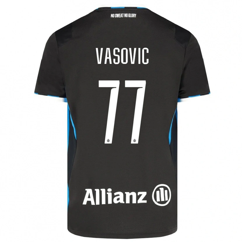 Danxen Barn Andrej Vasovic #77 Svart Röd Blå Hemmatröja Matchtröjor 2026/27 Tröjor T-Tröja