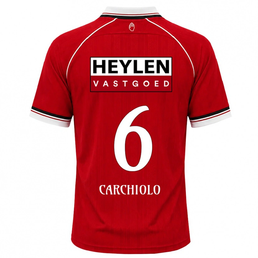 Danxen Barn Ilano Carchiolo #6 Röd Vit Svart Hemmatröja Matchtröjor 2026/27 Tröjor T-Tröja