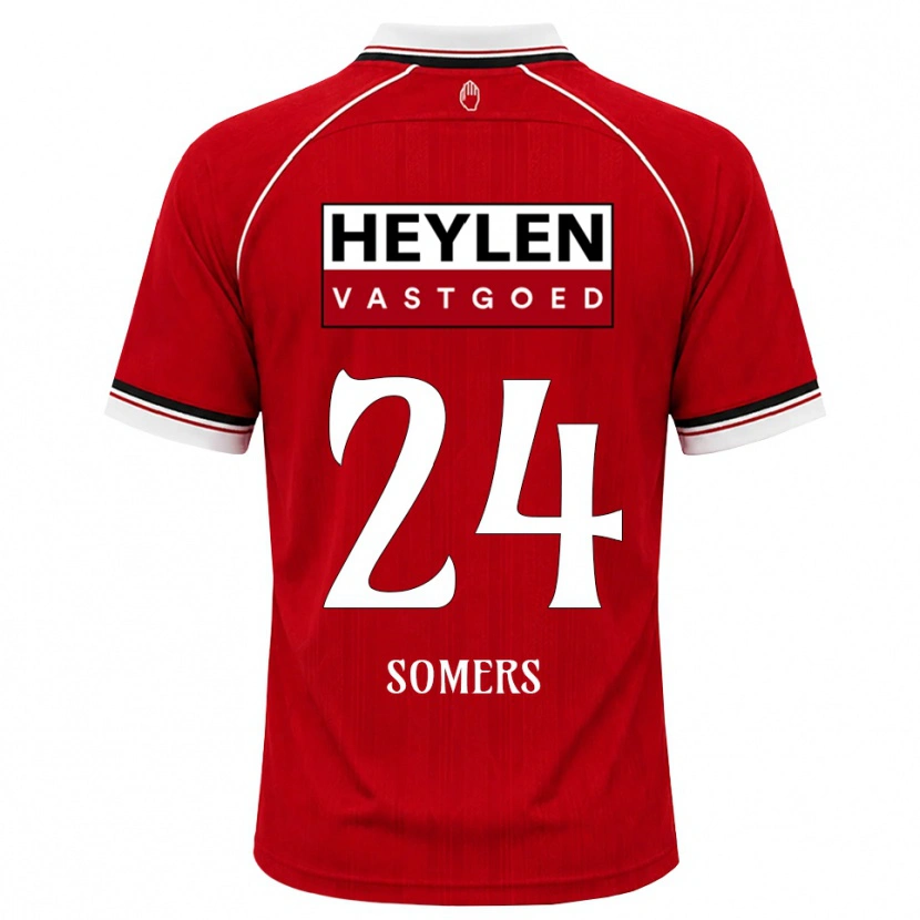 Danxen Barn Thibo Somers #24 Röd Vit Svart Hemmatröja Matchtröjor 2026/27 Tröjor T-Tröja