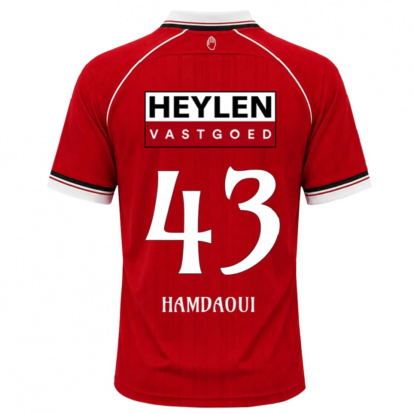 Danxen Barn Youssef Hamdaoui #43 Röd Vit Svart Hemmatröja Matchtröjor 2026/27 Tröjor T-Tröja