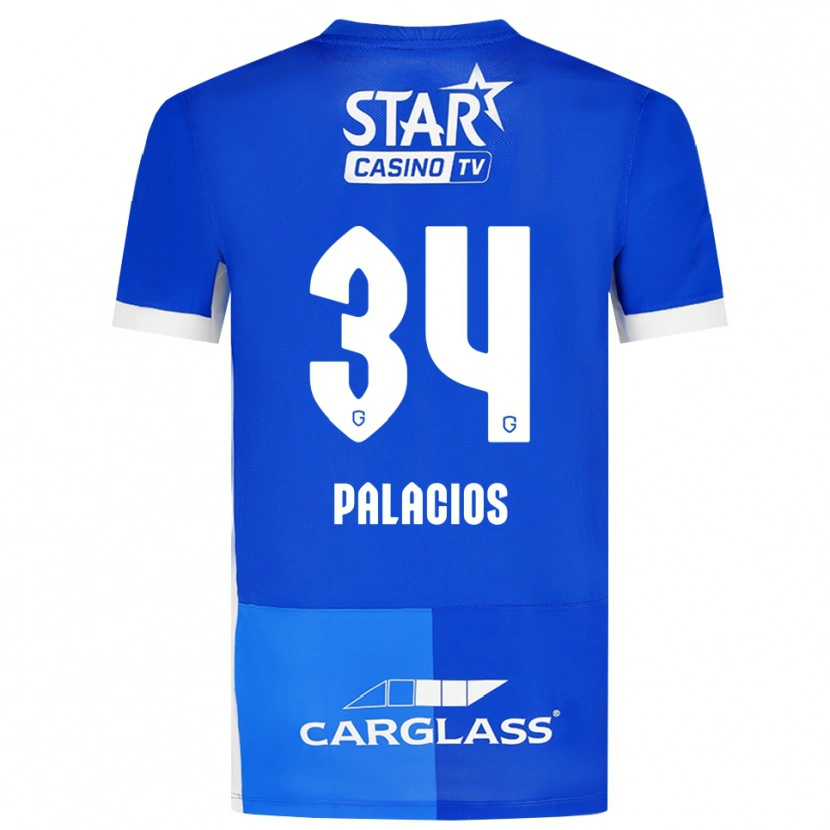 Danxen Barn Adrián Palacios #34 Mellanblå Kungligblå Vit Hemmatröja Matchtröjor 2026/27 Tröjor T-Tröja