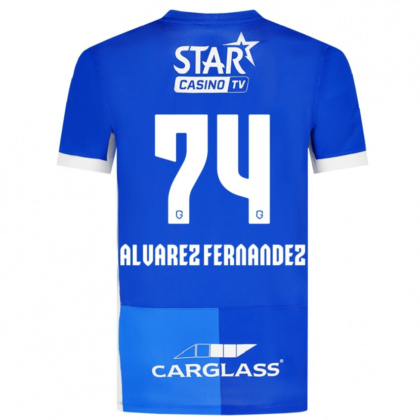 Danxen Barn Loïc Alvarez Fernandez #74 Mellanblå Kungligblå Vit Hemmatröja Matchtröjor 2026/27 Tröjor T-Tröja