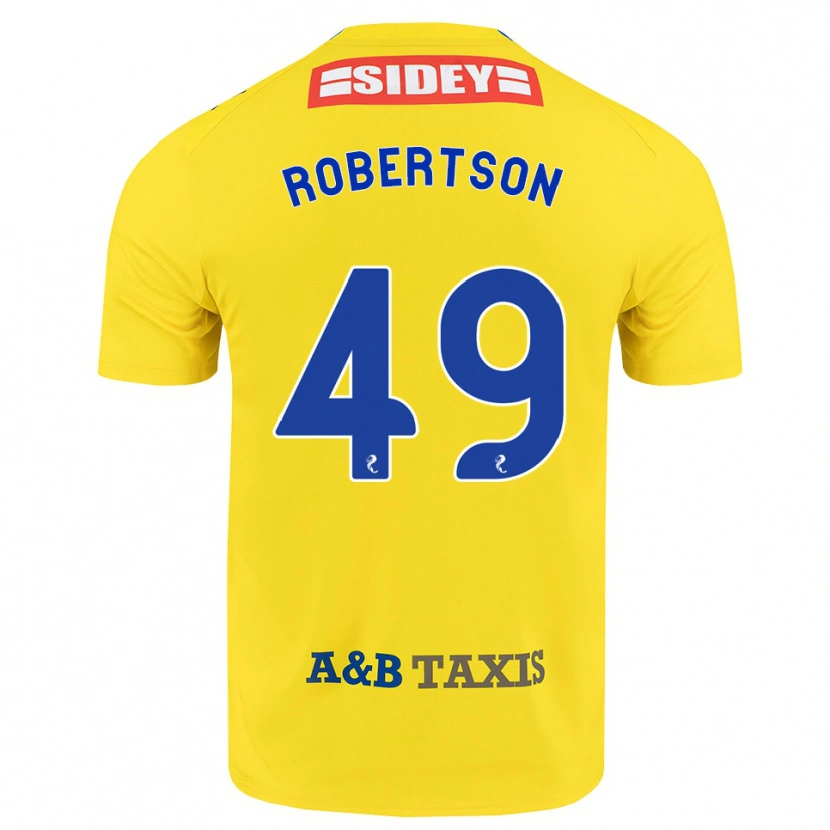 Danxen Barn Jack Robertson #49 Gul Blå Svart Bortatröja Matchtröjor 2026/27 Tröjor T-Tröja