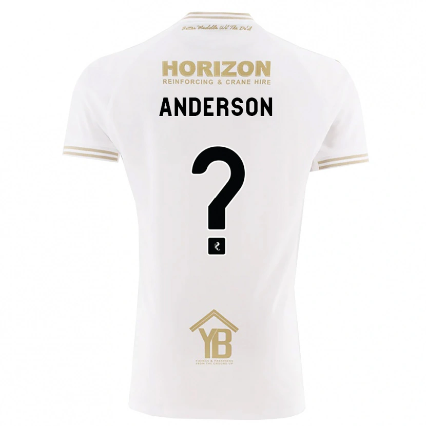 Danxen Barn Brogan Anderson #0 Vete Vit Bortatröja Matchtröjor 2026/27 Tröjor T-Tröja