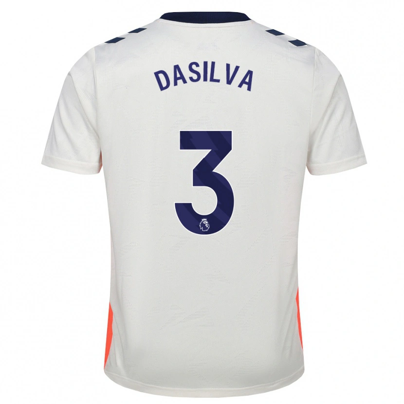 Danxen Barn Jay Dasilva #3 Vit Orange Kungligt Blå Bortatröja Matchtröjor 2026/27 Tröjor T-Tröja