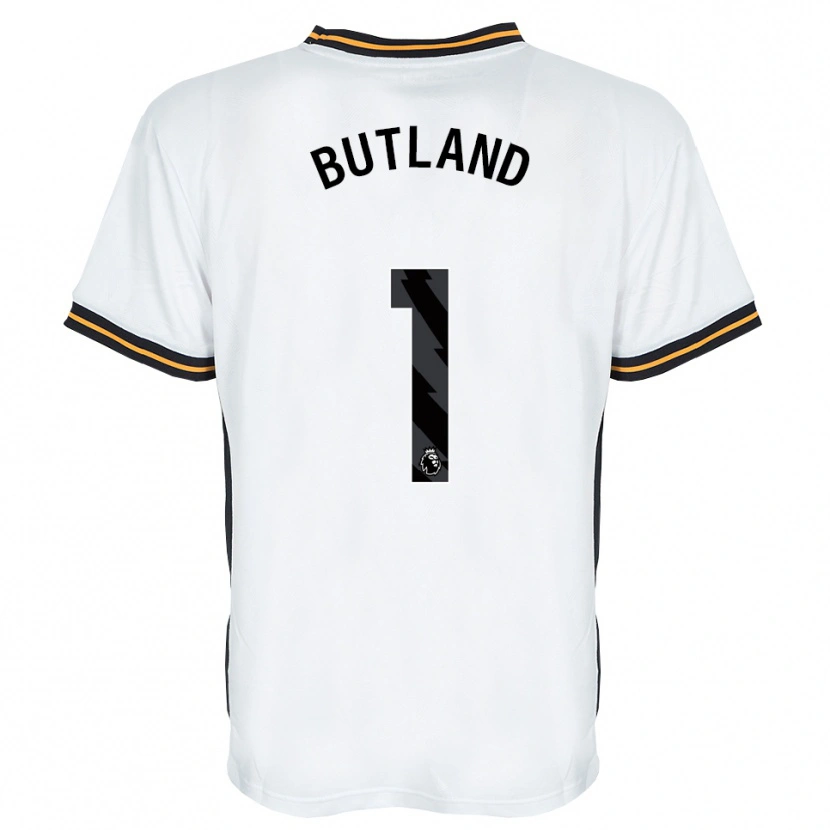 Danxen Barn Jack Butland #1 Vit Orange Svart Bortatröja Matchtröjor 2026/27 Tröjor T-Tröja