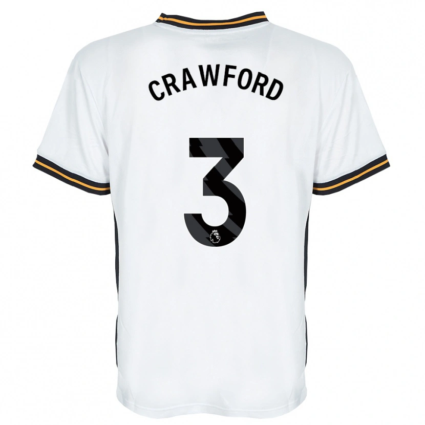 Danxen Barn Jude Crawford #3 Vit Orange Svart Bortatröja Matchtröjor 2026/27 Tröjor T-Tröja