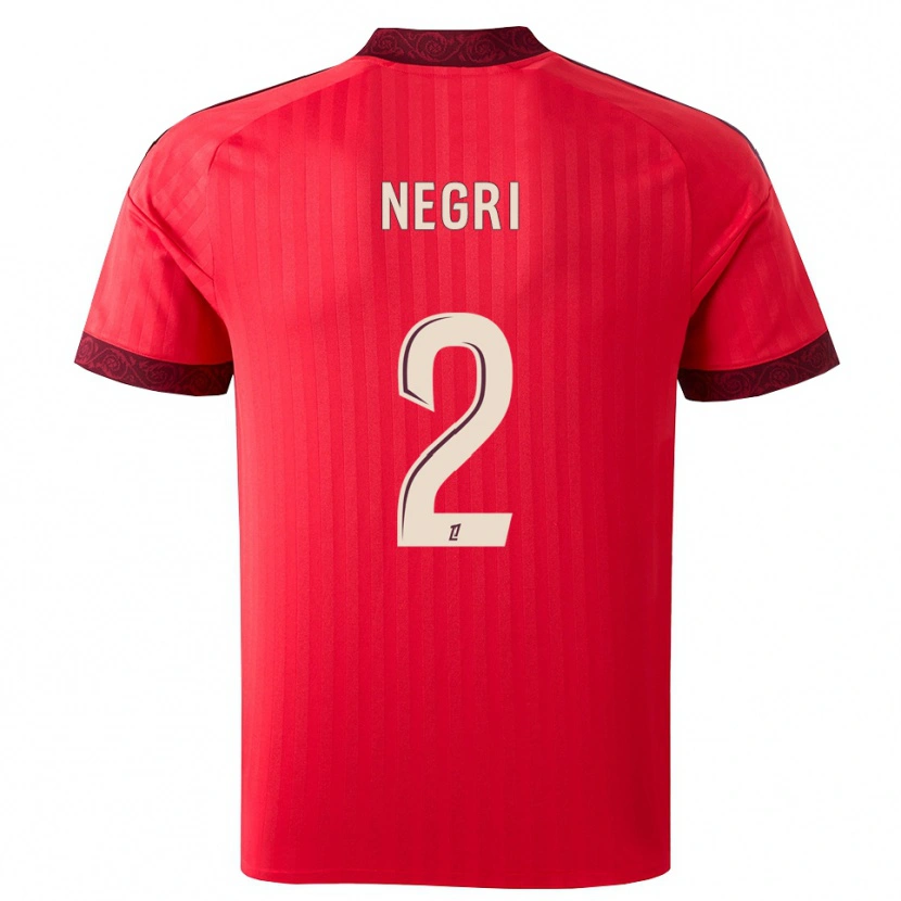 Danxen Barn Kylian Negri #2 Vinröd Röd Vit Bortatröja Matchtröjor 2026/27 Tröjor T-Tröja
