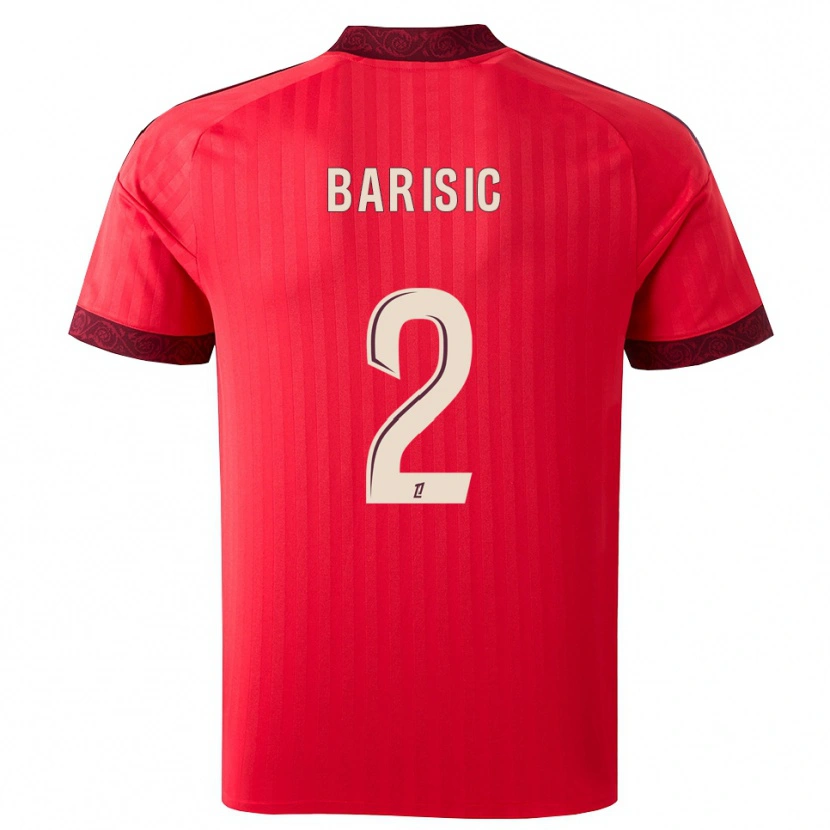 Danxen Barn Teo Barisic #2 Vinröd Röd Vit Bortatröja Matchtröjor 2026/27 Tröjor T-Tröja