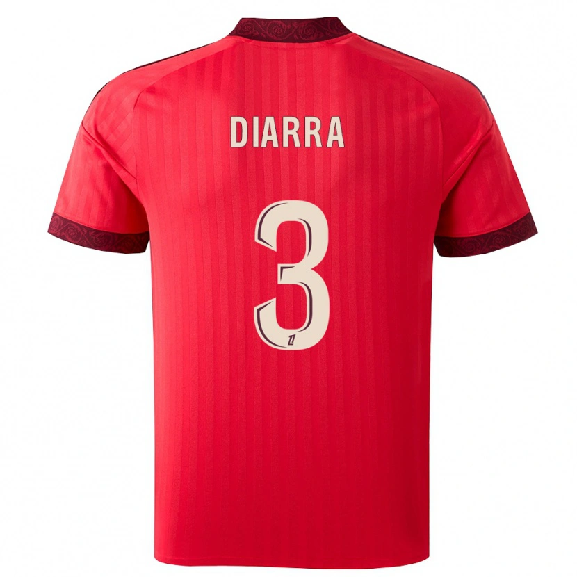 Danxen Barn Boubakar Diarra #3 Vinröd Röd Vit Bortatröja Matchtröjor 2026/27 Tröjor T-Tröja