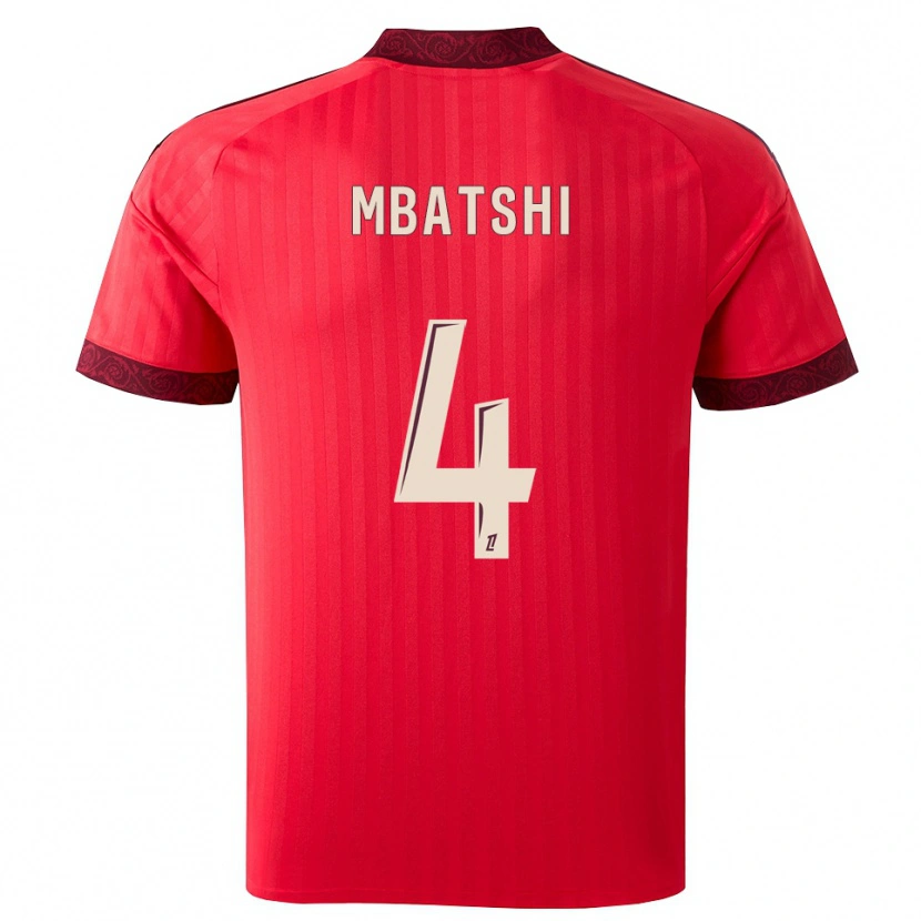 Danxen Barn Prince Mbatshi Mukuba #4 Vinröd Röd Vit Bortatröja Matchtröjor 2026/27 Tröjor T-Tröja
