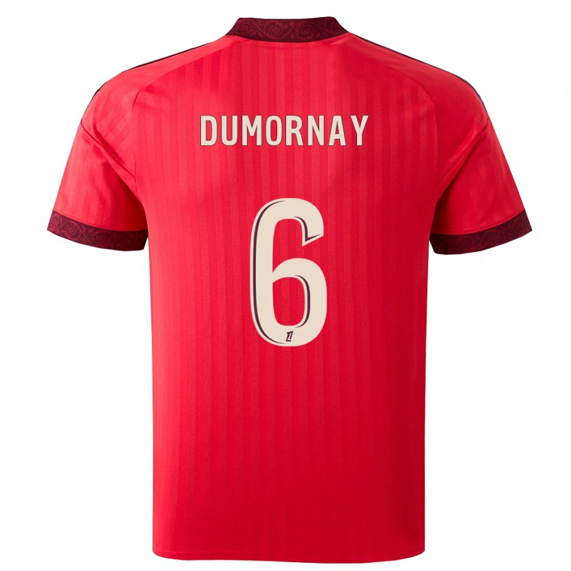Danxen Barn Melchie Dumornay #6 Vinröd Röd Vit Bortatröja Matchtröjor 2026/27 Tröjor T-Tröja