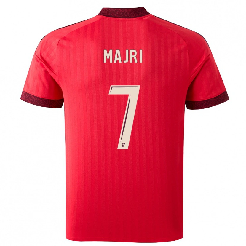 Danxen Barn Amel Majri #7 Vinröd Röd Vit Bortatröja Matchtröjor 2026/27 Tröjor T-Tröja