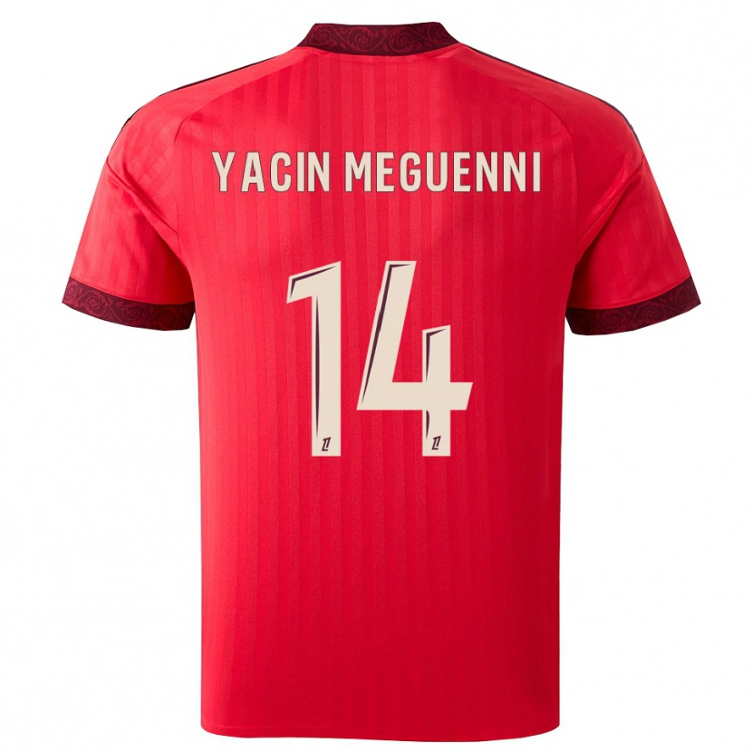 Danxen Barn Mohamed Yacin Meguenni #14 Vinröd Röd Vit Bortatröja Matchtröjor 2026/27 Tröjor T-Tröja