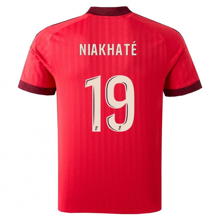 Danxen Barn Moussa Niakhaté #19 Vinröd Röd Vit Bortatröja Matchtröjor 2026/27 Tröjor T-Tröja